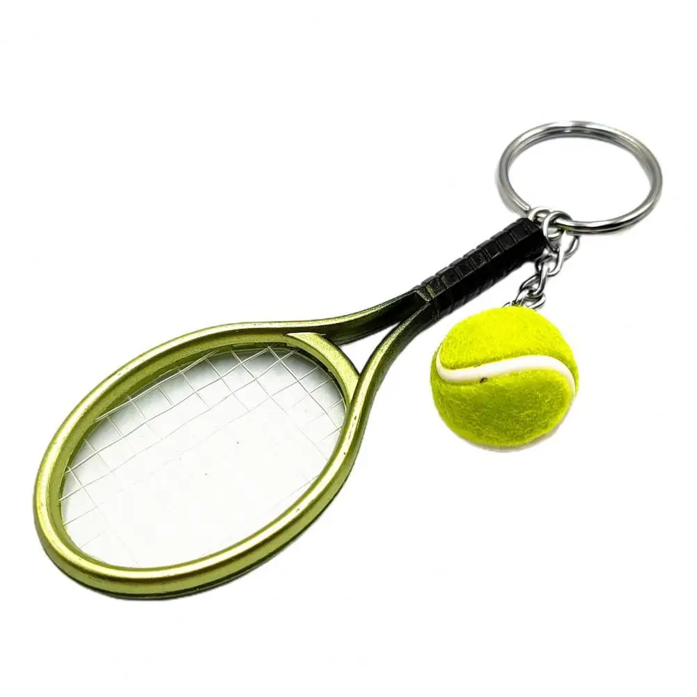 Tennis Keychain Simulation Mini Tennis Racket Ball Keychain Pendant Bag Key Ring Accessories Key Accessory Shaped Pendant