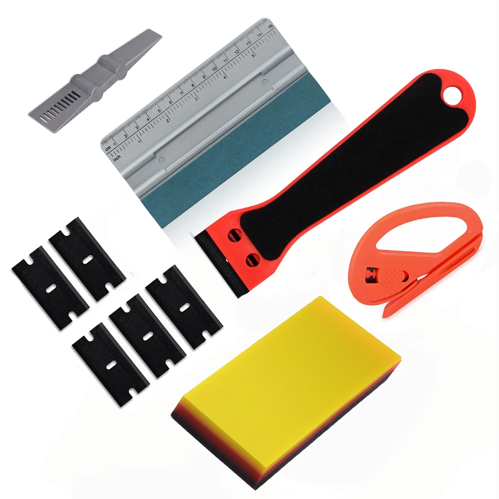 

FOSHIO Auto Wrap Car Tool Kit Carbon Fiber Film Scale Felt Squeegee Razor Scraper Vinyl Wrapping Sticker Cutter Car Accessories
