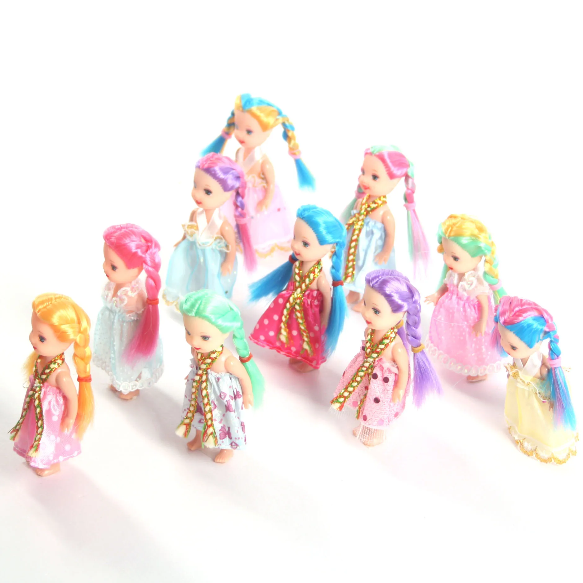 Huang Cheng Toys10pcs 4 ''мини кукла Красочная Одежда модное платье для 4 дюймов Девушки Куклы костюм подарок для маленькой девочки игрушки оптом
