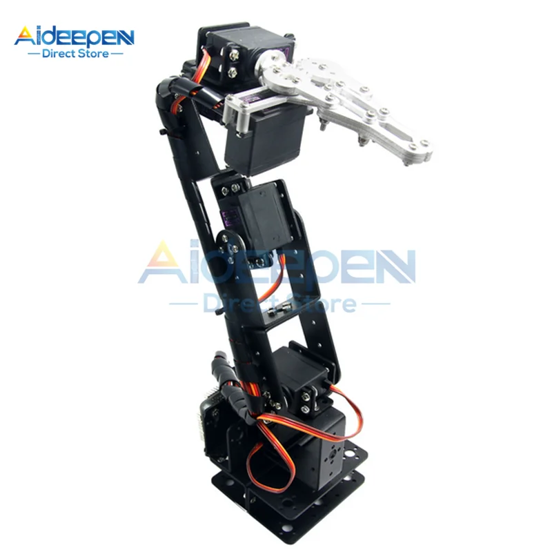 1Set ROT3U 6DOF manipolatore in alluminio braccio robotico meccanico morsetto robotico artiglio giocattoli manipolatore meccanico per Arduino - immagine 6