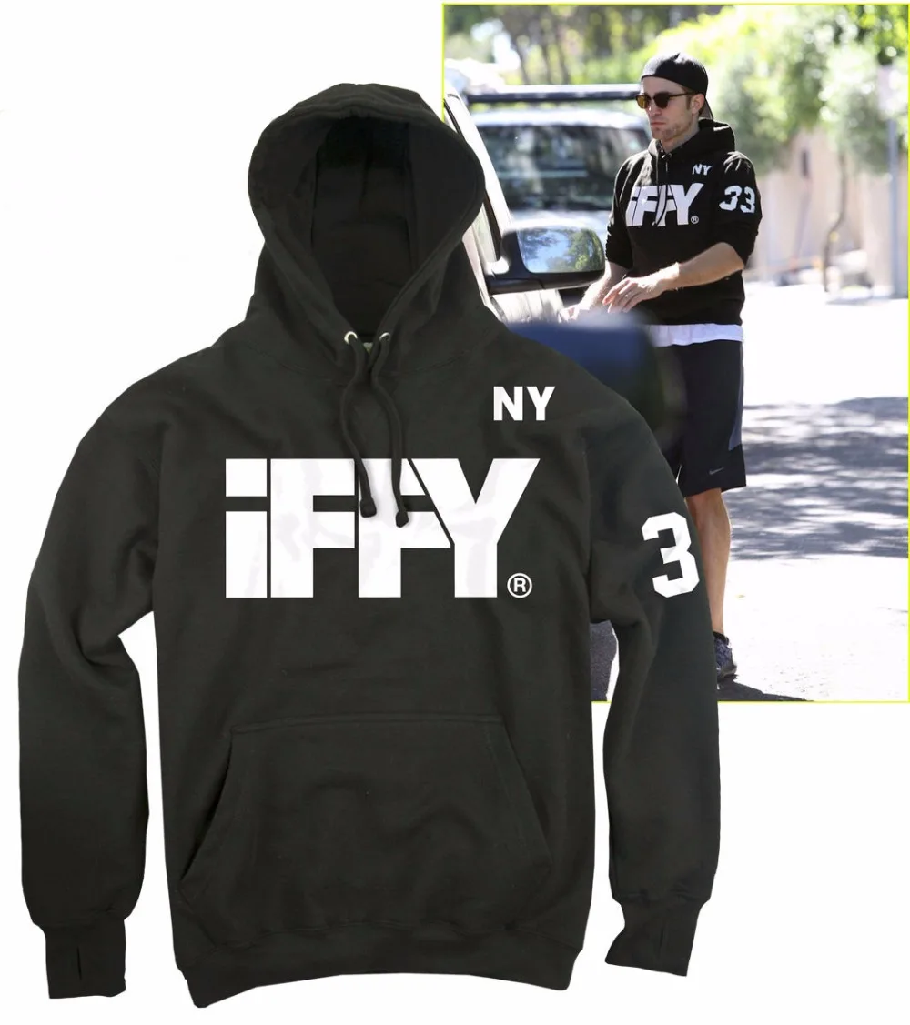 Зимнее пальто мужские модные Sudadera мужские толстовки мужские IFFY NY толстовка с капюшоном, ношение от rotor Pattinson хлопок флис пот homme