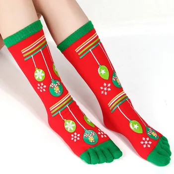 

Hot Five-fingered Socks Christmas Women Multicolor Tow Socks Acrylic Casual Soft Socks with Toes Colorful Women Short Hosiery