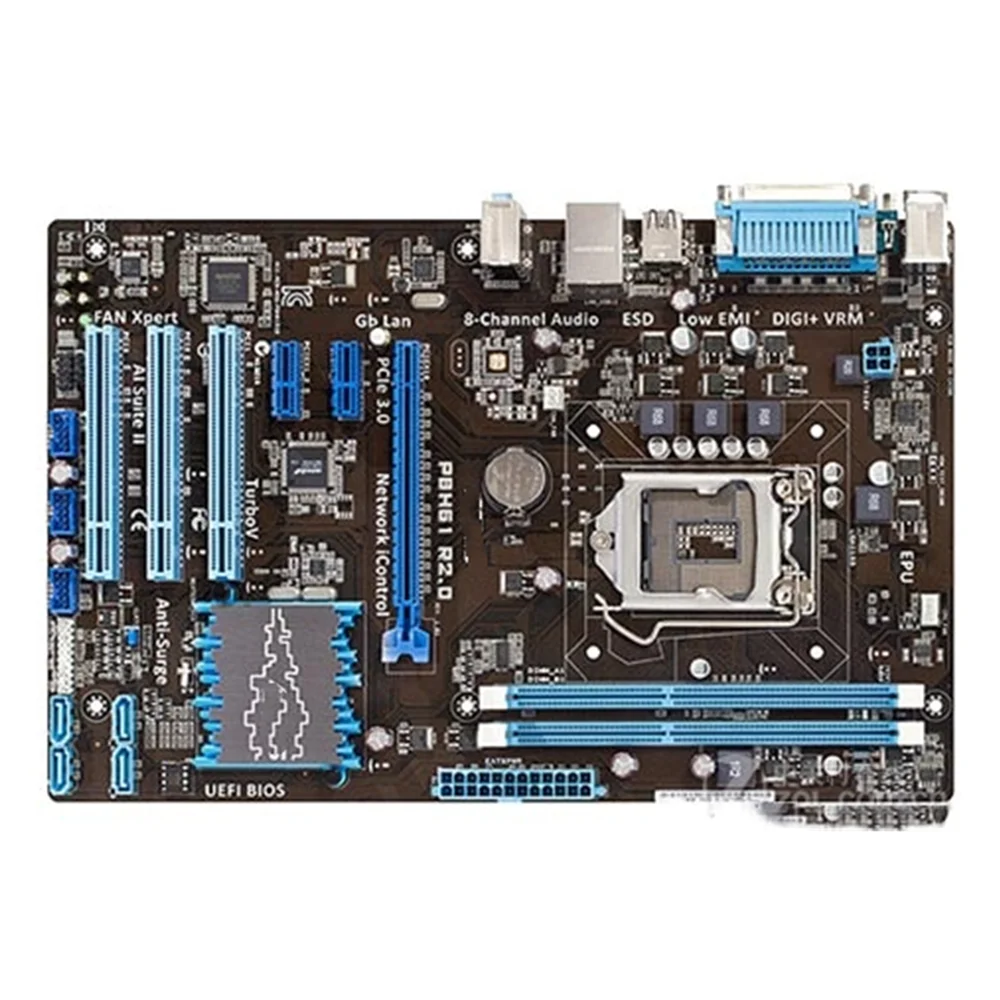 Для настольной материнской платы Asus P8H61 R2.0 H61 Socket LGA 1155 i3 i5 i7 DDR3 16G ATX б/у | Компьютеры