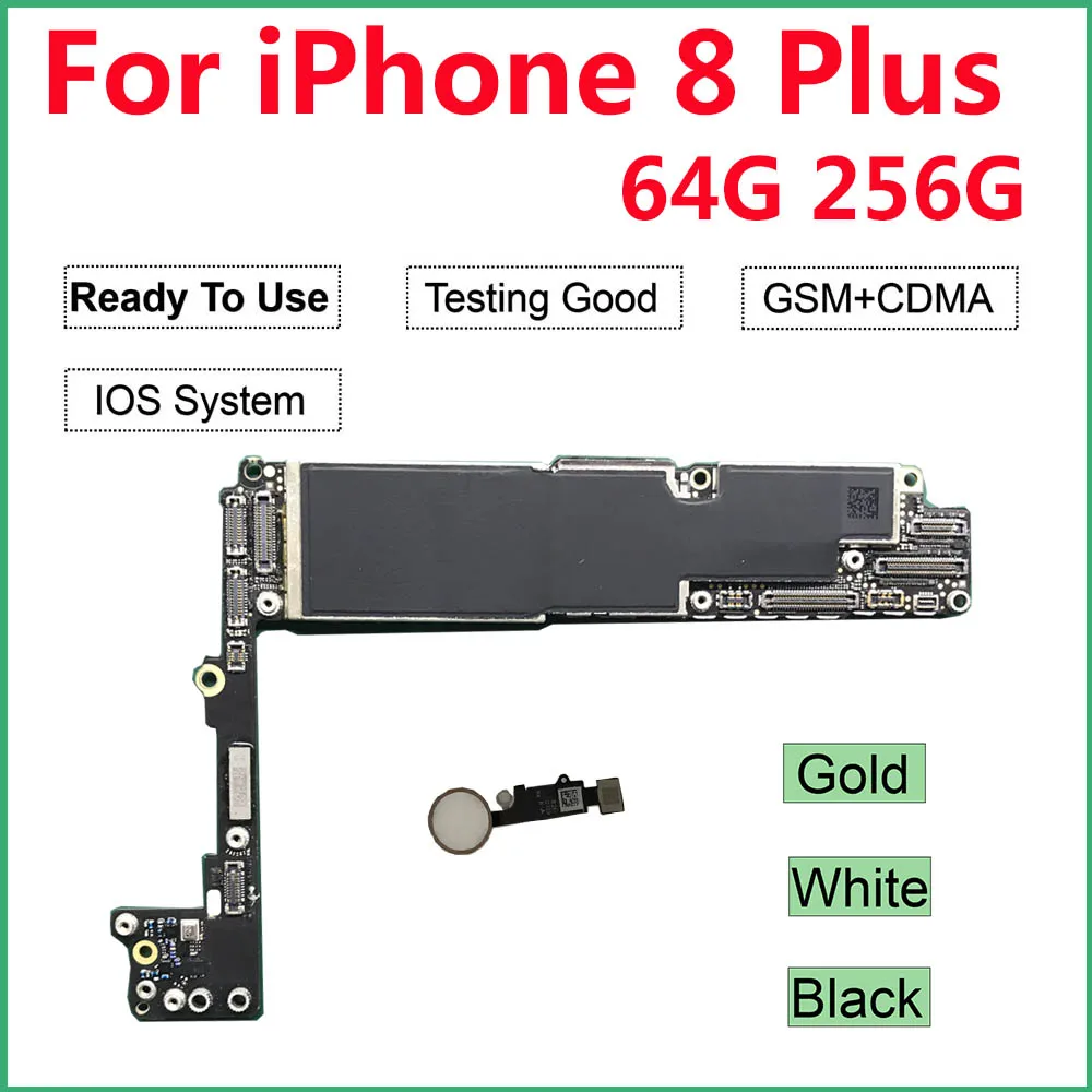 64 Гб/256 ГБ для iPhone 8 Plus материнская плата с/без домашней кнопки, разблокирован для iPhone 8 P логические платы