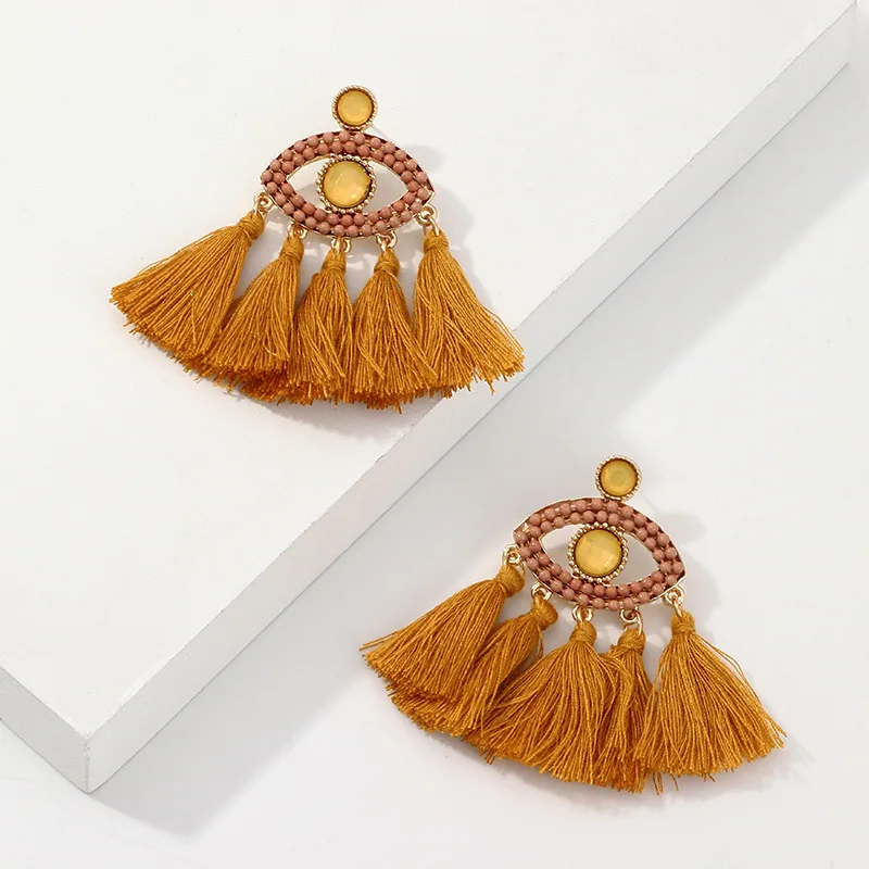 

Ez1860 Europe And America New Style Ear Rings Fashion Creative-Bead Eyes Modeling Tassel Earring Earrings