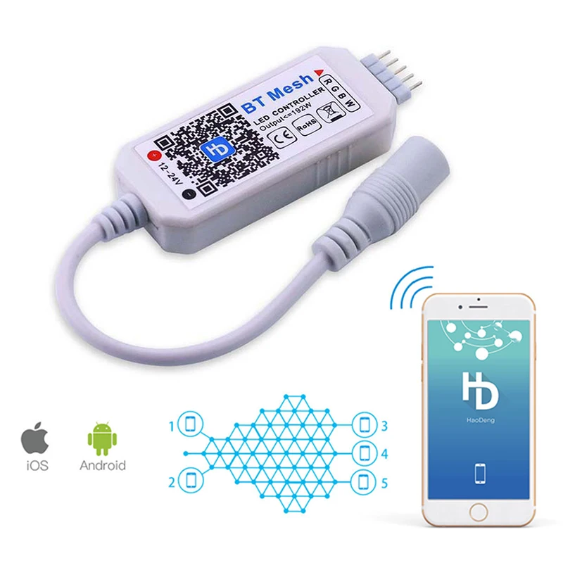 RGBW светодиодный мини-контроллер+ Bluetooth сеть и интеллектуальный контроллер приложений