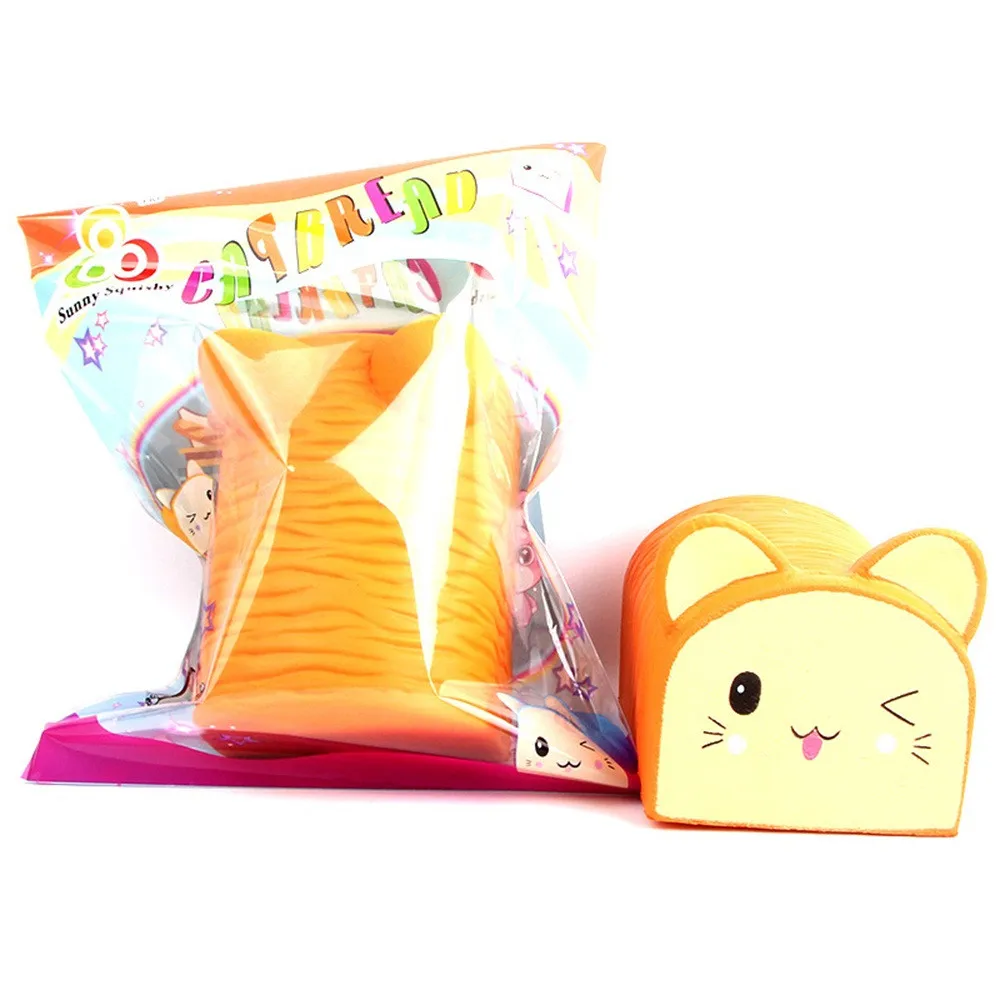 Jumbo Toast Cat мягкое кукла медленно поднимающаяся игрушка Гладкий мухообразный мультфильм хлеб ароматизированный Изысканный детский подарок Прямая поставка