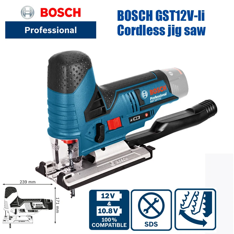 BOSCH GST12V-LI 12V Cordless Jig Saw Woodworking Cutting Machine Handheld Electric SDS Quick Change System | Инструменты