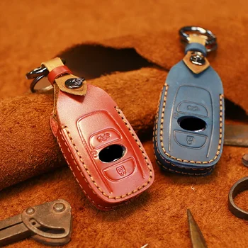 

Handmade Genuine Leather Car Key Case Cover For Subaru Legacy XV Forester Outback Subaru BRZ Key Cover Keyless
