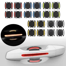 4 Pz/set Auto Porta ciotola Maniglia Adesivo Auto Riflettente Graffi Protezione di Sicurezza di Avvertimento Riflettente Pellicola di Incandescenza di Notte Car Styling