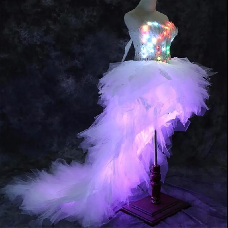 Party Led luminous light costume dancer dresses singer sexy clothes wedding stage show wear bar nightclub model clothing | Дом и сад