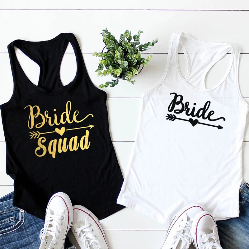 bride squad vest tops