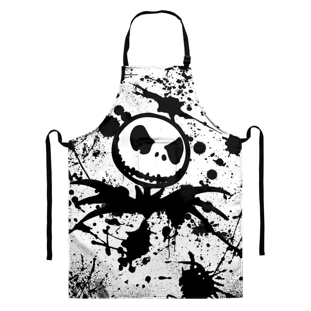 

Apron Halloween Gifts for Adult/Kids Nightmare Before Christmas Pattern Sleeveless Waterproof Women Apron Home Cooking Bib Apron