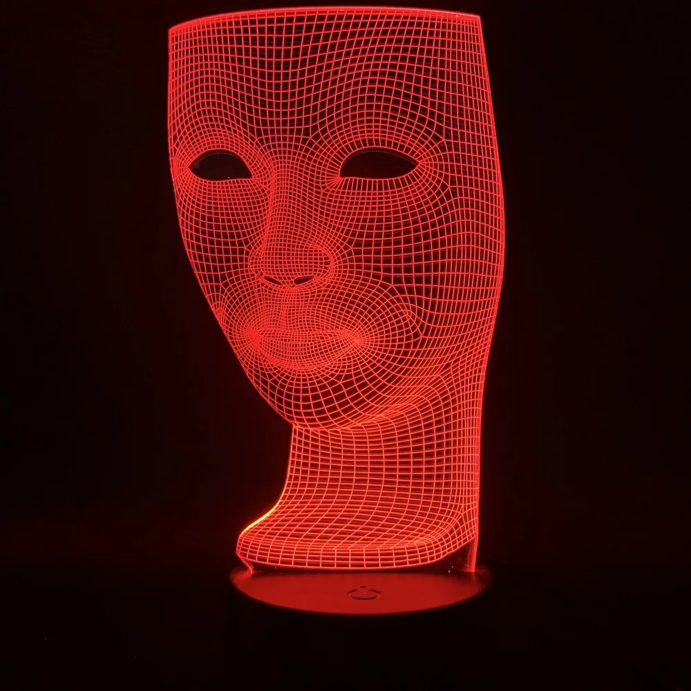 3D лампа трехмерное лицо ночник для детей спальня USB Батарея ночник novetly подарок для взрослых светодиодный ночник