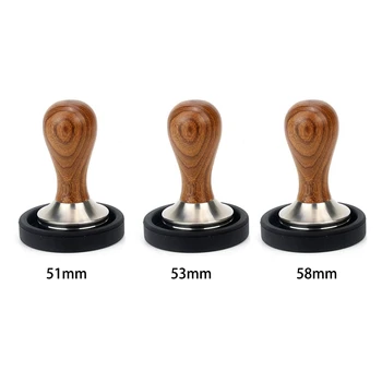 

304 Stainless Steel Coffee Tamper Huanghuali Wood Handle Coffee Powder Hammer Cafe Accessories