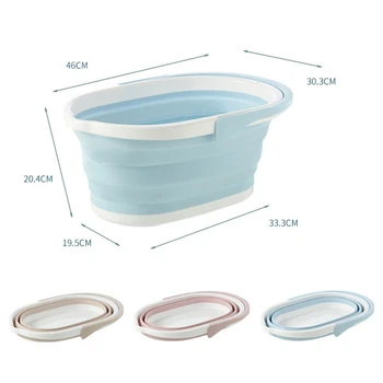 

Plastic Folding Mop Bucket Collapsible Floor Mop Cleaning Fishing Car Wash Bucket Camping Wash Bucket With Handle Household Tool