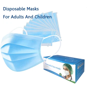 

50/100pcs 3 Layers Disposable Adult/Face Mask face Hygienic Masks Non Woven Face Mouth Masks Facial Protective Cover Masks