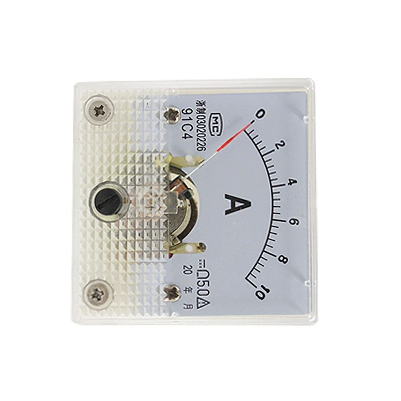 Square Sheet Metal 91C4 Mounting Ammeter 10A DC Current Meter