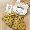 Girls Clothes Set 2022 New Summer Sleeveless T-shirt and Print Bow Shorts for Girl Kids Clothes Children Clothing 3 5 7 Years ► Photo 2/6