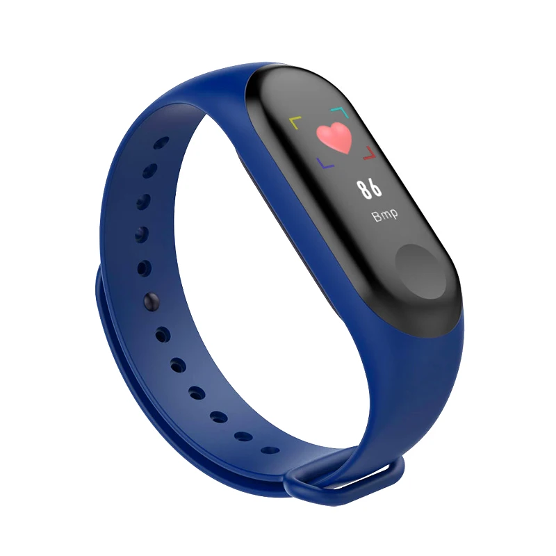 Blue M4 смарт-Браслет фитнес-трекер часы спортивный браслет сердечный ритм кровяное давление монитор смарт-ленты здоровье смарт-браслет для взрослых - Цвет: Blue