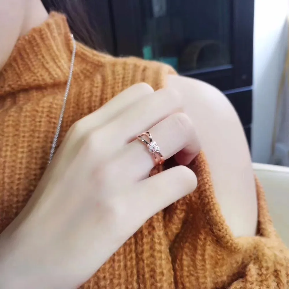 Новое популярное Брендовое кольцо с крестиком из циркона, Модные женские ювелирные изделия, Франция, Париж, розовое золото, женские кольца из розового золота X, вечерние кольца
