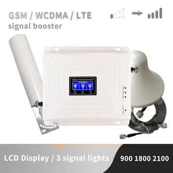 

GSM 2G 3G 4G Cell Phone Booster Tri Band Mobile Signal Amplifier LTE Cellular Repeater GSM DCS WCDMA 900 1800 2100 Set