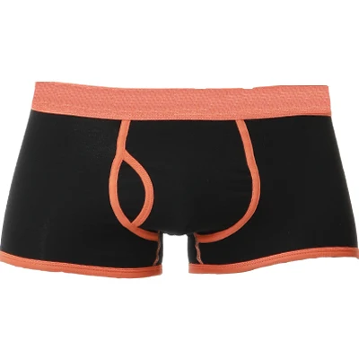 Orange-Black Подгоняйте ваш логотип Pantalones cortos hombres ropa interior transpirable suave de los boxeadores de los hombres de boxer shorts - Цвет: Orange-Black