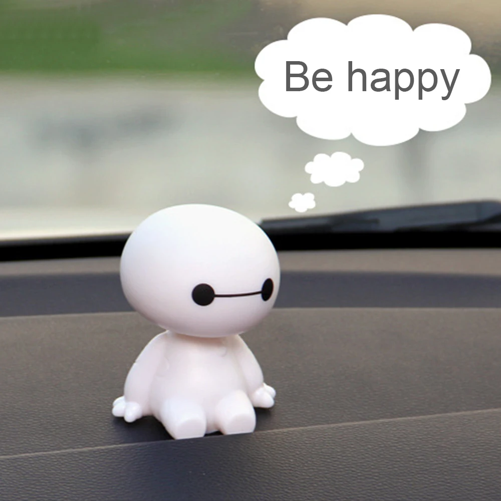 Мультяшный пластиковый робот Baymax Вибрирующая голова фигура Автомобильные