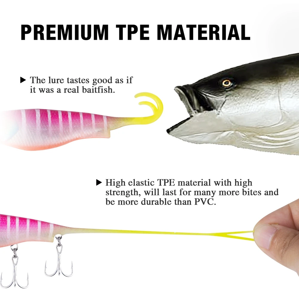 Soft Fishing Lure Swimbait Wobbler Silicone Artificial Bait VIB (12)