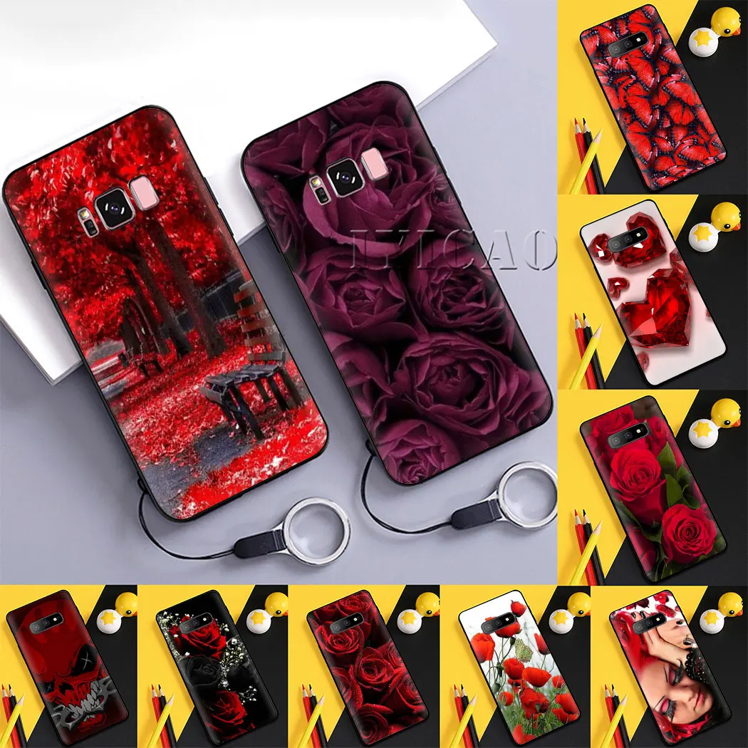 Red Wallpaper Soft Case for Samsung A10 20 30 40 50 60 70 A20E | Мобильные телефоны и аксессуары