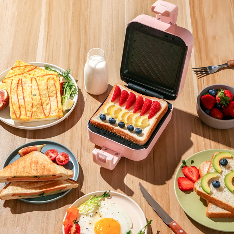 220V Electric Sandwich Maker Waffle Maker Toaster Baking Multifunctional Breakfast Machine Pancake Sandwichera Multibaker 650W