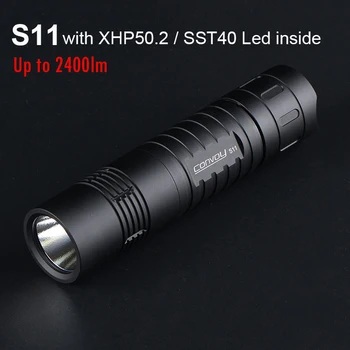

Convoy S11 with SST40/XHP50.2 LED Flashlight Portable Tactical Torch Flash Light 26650 18650 Linterna Police Camping Work Light