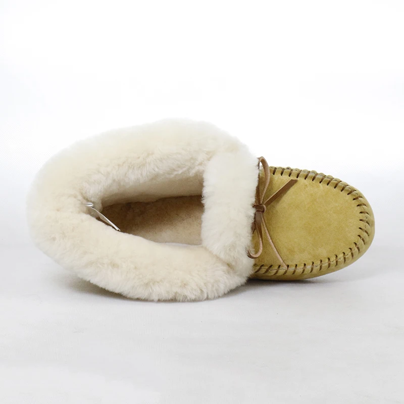 Женские нескользящие ботинки из натуральной кожи на натуральном меху|snow boots|leather