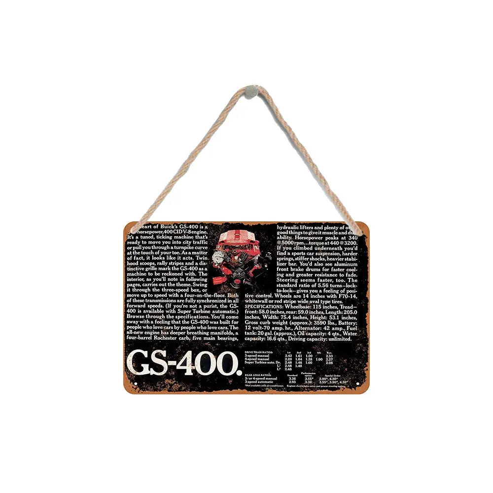 Isaric Wood Hanging Sign 8 X 12 Inches 1967 Car Art GS-400 V-8 Engine Funny Wooden | Дом и сад