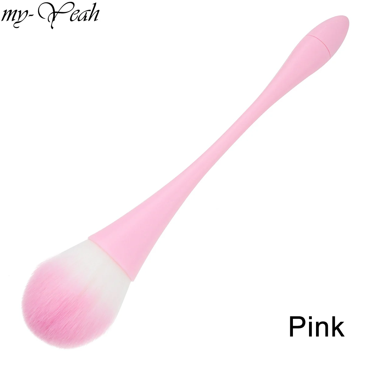 Pink Щетка для чистки ногтей с металлической ручкой, акриловая УФ-гель для удаления порошка, Маникюрный Инструмент - Цвет: Pink