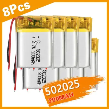 

3/4/8 Pieces Rechargeable Li-polymer 3.7v 200mah 502025 Battery For PSP Smart Watch LED Lamps Bluetooth Speakers Mini Cameras