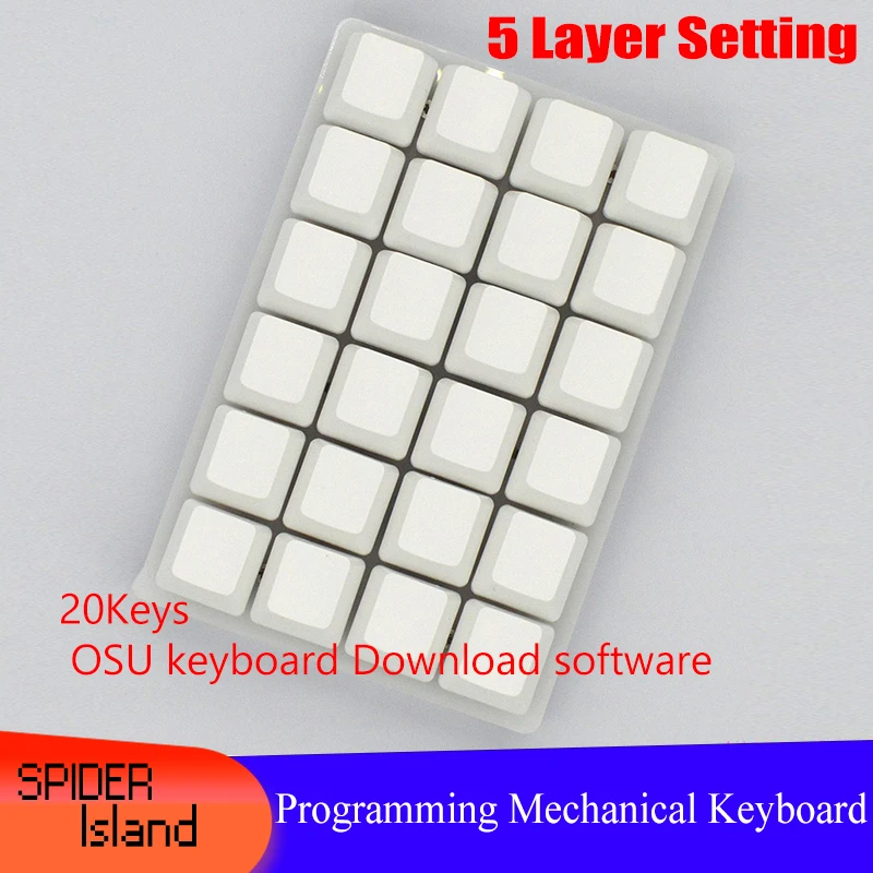 

Программируемая механическая клавиатура, 24 клавиши, синий/красный переключатель «сделай сам», USB программирование, клавиши быстрого доступа, OSU Media, Новинка