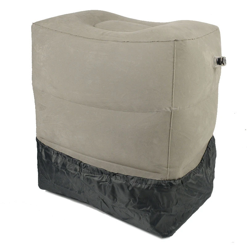XC USHIO 3 Layers Inflatable Travel Foot Rest Pillow With Dust Cover 385g Airplane Train Car Footrest Cushion With Storage Bag  (1)
