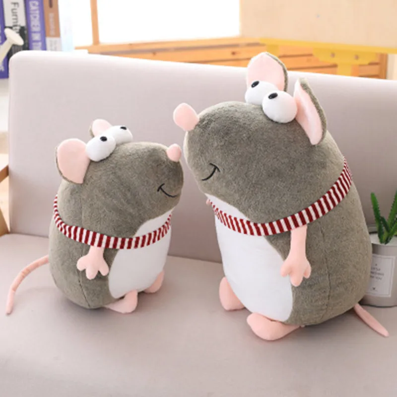

Big Rat Mascot Big Eyes Sprouting Rat Plush Toys Scarf Mouse Doll Doll Crane Machines Doll Activity Gift