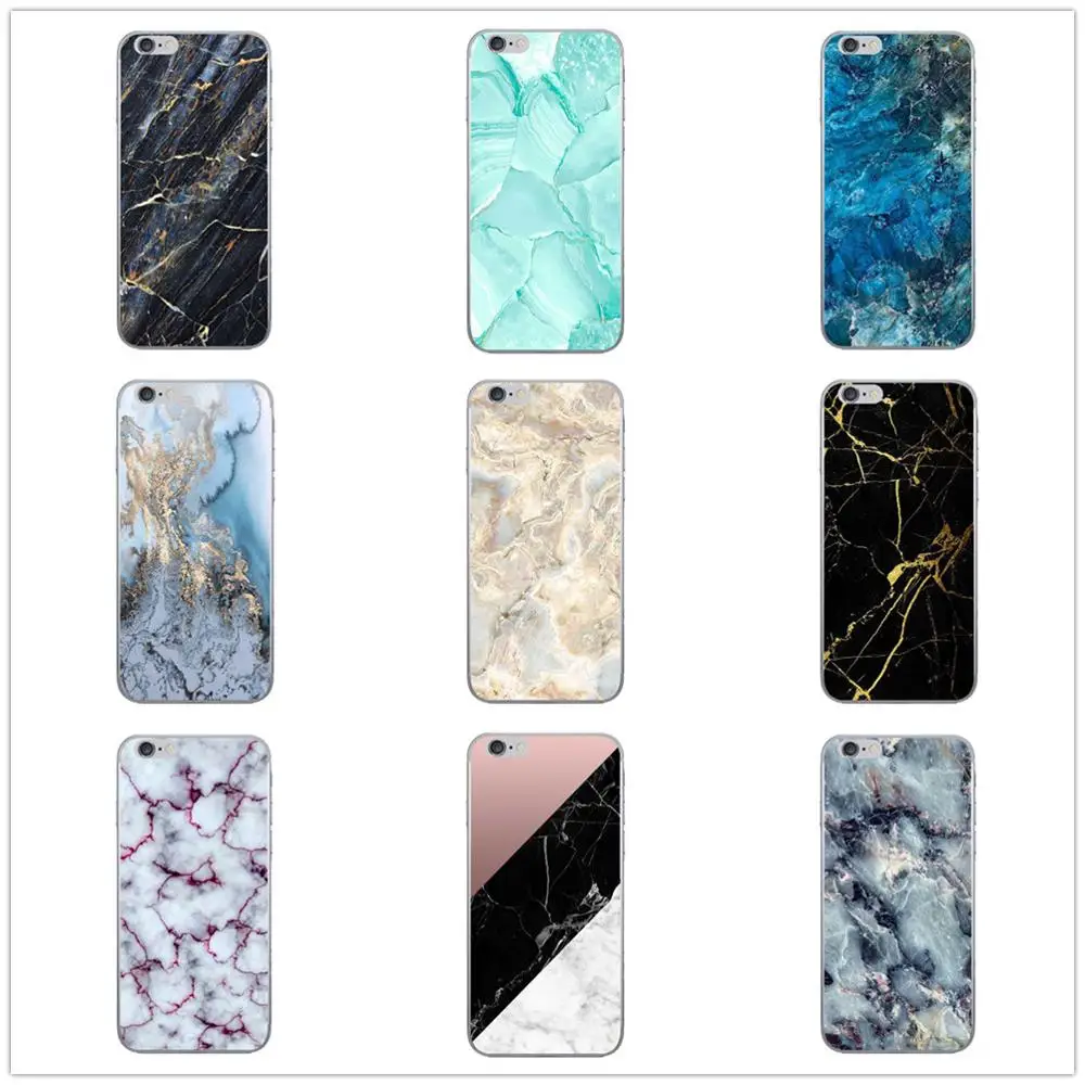 Модный милый чехол с мраморной текстурой и натуральным пейзажем для iPhone 5 7 8 6 Plus X