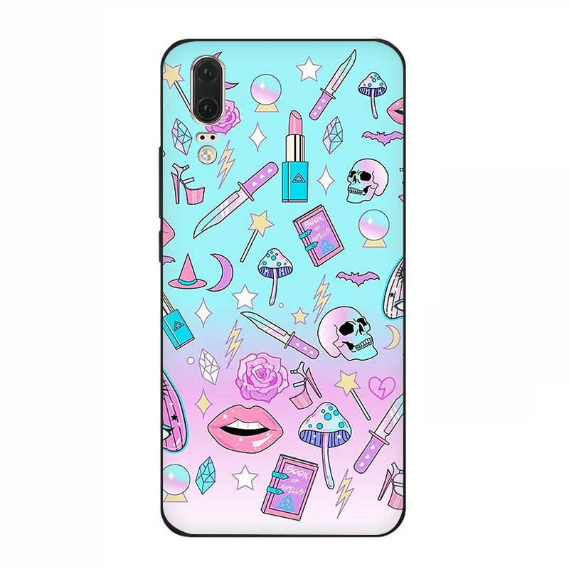 B2 EWAU Girly Pastel Witch Goth силиконовый телефон чехол для Huawei P8 P9 P10 P20 P30 Lite Mini Pro P Smart Z Plus - Цвет: B2