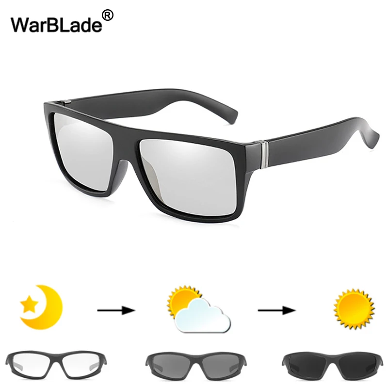 WarBLade, мужские фотохромные солнцезащитные очки, поляризационные солнцезащитные очки, HD очки для вождения, очки-хамелеоны, UV400, Дневные И Ночные очки для вождения - Цвет линз: B1048