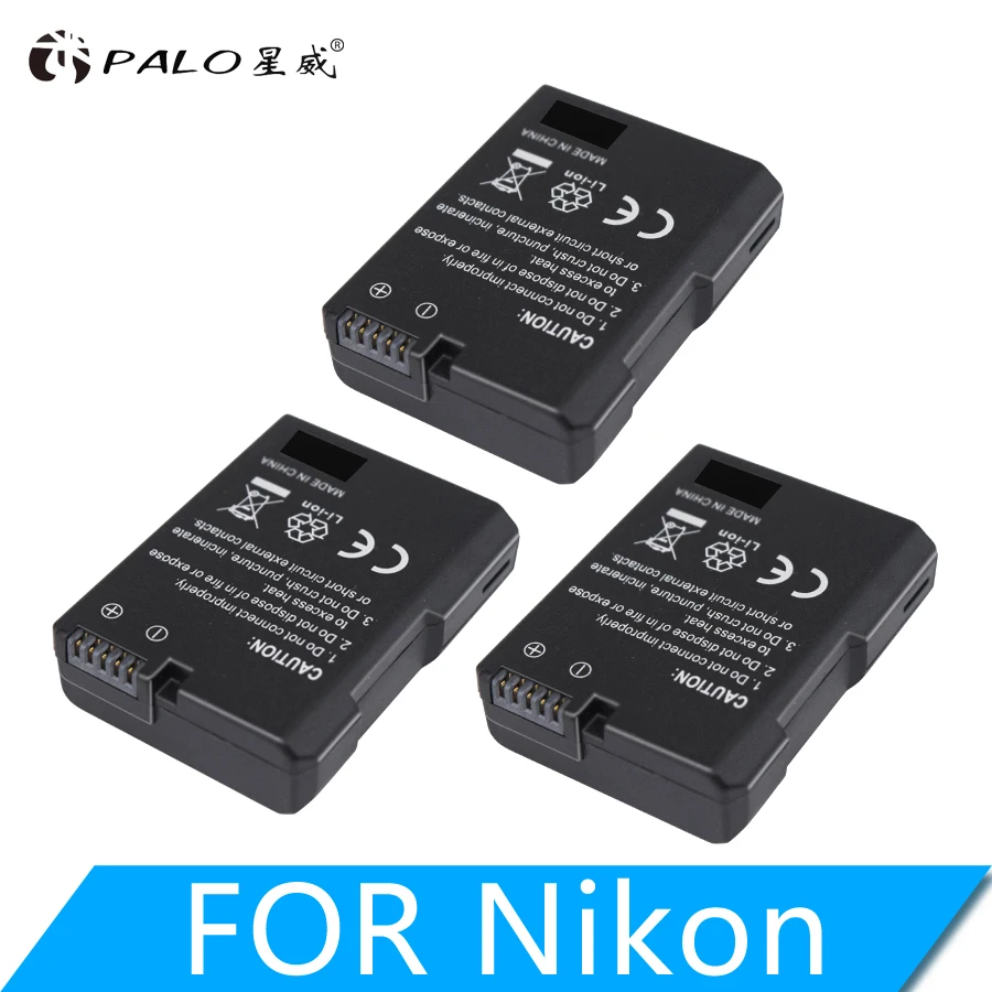 3pcs battery PALO 1 шт. 1200 мА/ч, EN-EL14 EN-EL14a ENEL14 EL14 батарея чехол для Nikon P7800 P7700 P7100 P7000 D5500 D5300 D5200 - Цвет: 3pcs battery
