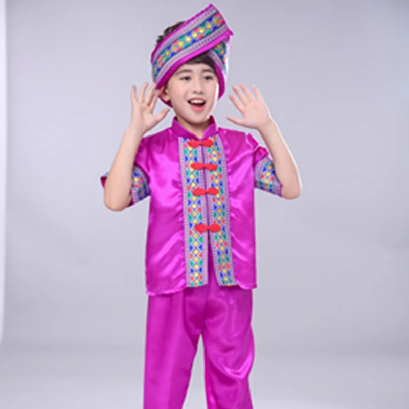 Hmong/Одежда для сценических танцев; праздничный наряд; народное платье для выступлений; Национальный костюм для детей; Одежда для девочек Miao; TA2252 - Цвет: 1