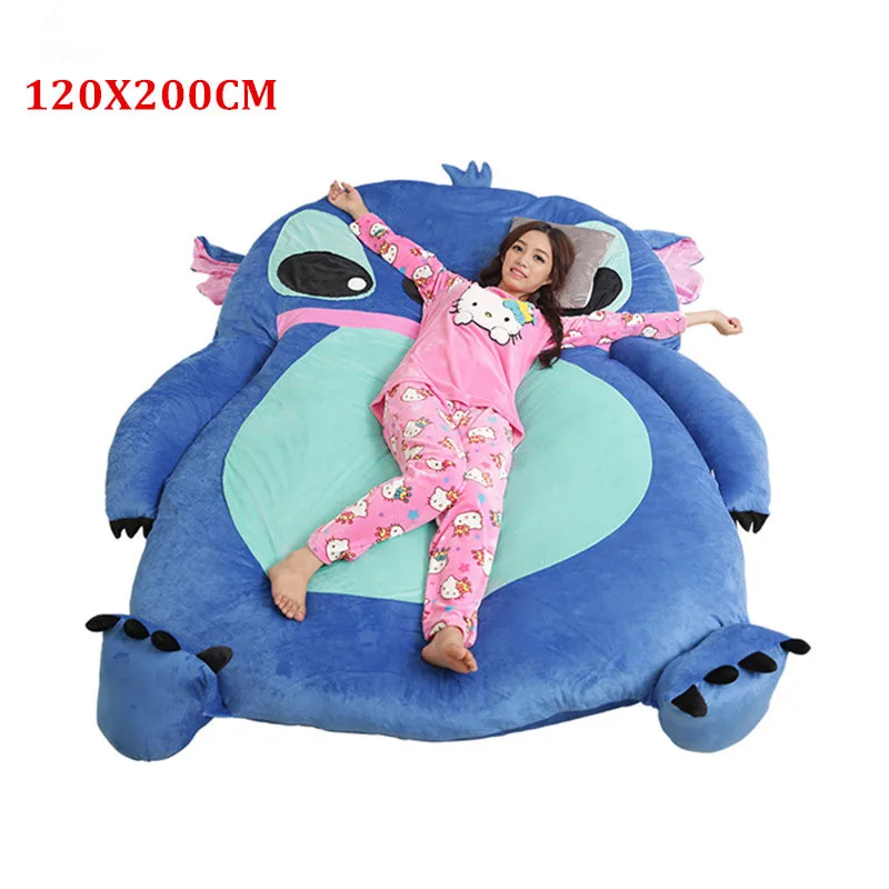 120x200CM Planetdog Stich One Piece Design Lazy Sofa Bed Cover Tatami Mat Without Filler Cotton Inside
