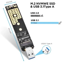 M.2 nvme para usb adaptador m.2 ssd para usb 3.1 tipo a rtl9210 10gbps m.2 usb conversor cartão para windows xp 7 8 10, mac os