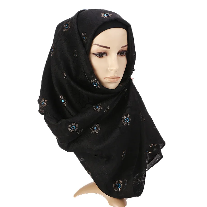 

75*180CM Women Lightweight Organza Shawl Cut Flower Long Silk Scarf Soft Floral Beach Wrap Head Scarves Hijabs for Muslim Woman