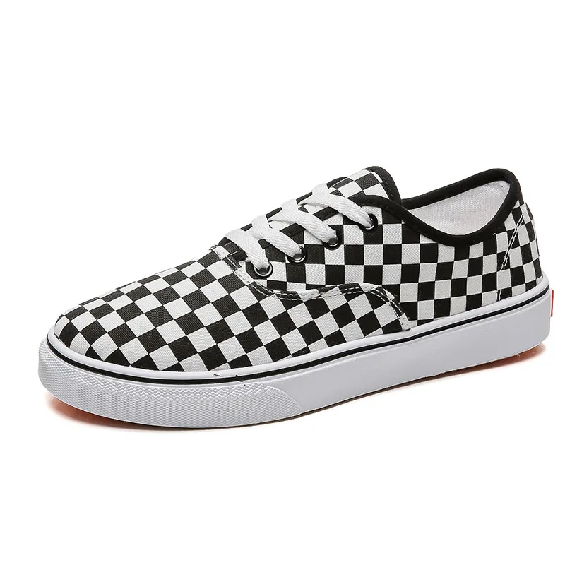 Zapatos casuales para hombre zapatos de moda patrón de tablero botas de encaje Slip en clásico Punk zapatillas antideslizante 39-44 alta calidad 2021 nuevo