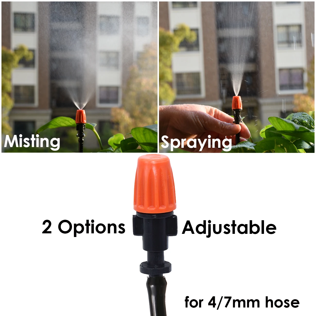 SPRYCLE 5-60M 1/4'' Tropfbewässerung Gartenbewässerung Kühlsystem Kit Splitter 4/7mm Micro Mist Spray Dripper Gewächshaus – Detail 9
