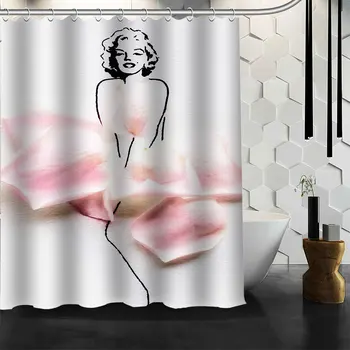 

Custom Purple beauty Waterproof Shower Bath Curtain Printed Bathroom Decor Various Sizes#2020-05-26